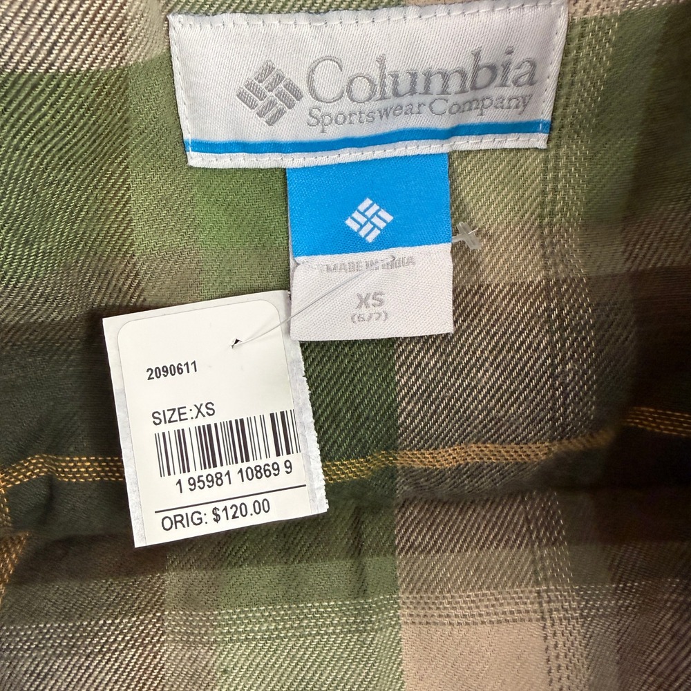 COLUMBIA Hooded Parka Jacket Youth XS 6/7 Green Plaid Lining Winter Coat NEW - Picture 10 of 12